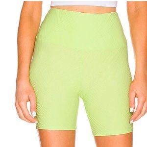 Onzie High Rise Selenite Bike Shorts In Neon Green Mint Butterfly New With Tags